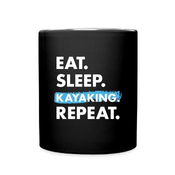 Kayaker Eat Sleep Kayaking - Full Colour Mug - black - Front