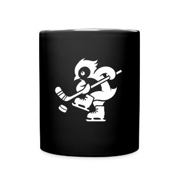 Pinguin Eishockey Minimalistische Spieler - Tasse einfarbig - Schwarz - Vorne