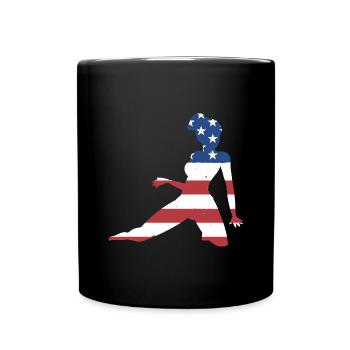 Gymnast Us Flag Rhythmic Gymnastics - Tasse einfarbig - Schwarz - Vorne
