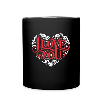 I love You - Valentine' Day - Love - Gift - Full Colour Mug - black - Front