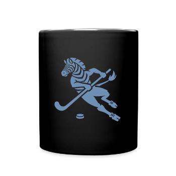 Minimalistisches Zebra Eishockey Silhouette - Tasse einfarbig - Schwarz - Vorne
