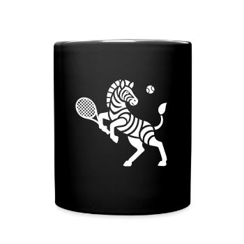 Zebra Tennis Silhouette Minimalistisches Design - Tasse einfarbig - Schwarz - Vorne