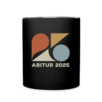 Vintage Abi 2025 - Abitur - Spruch - Tasse einfarbig - Schwarz - Vorne