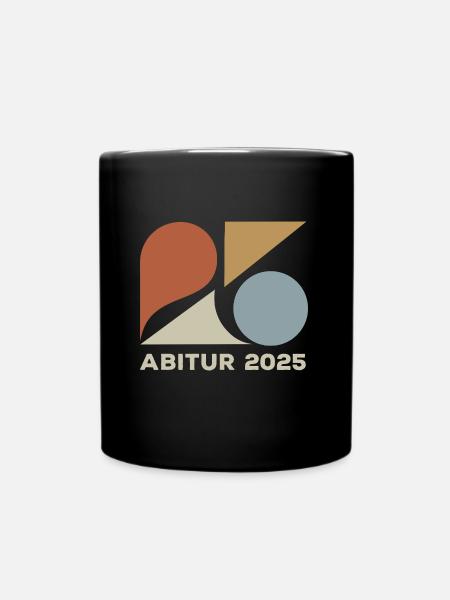Vintage Abi 2025 - Abitur - Spruch - Tasse einfarbig - Schwarz