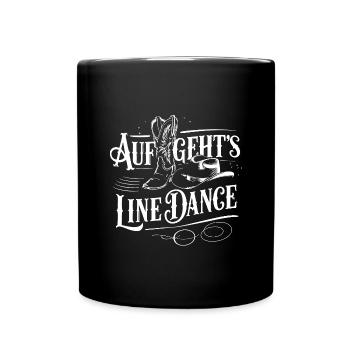Line Dance Gruppe Training mein Tanzsport - Tasse einfarbig - Schwarz - Vorne