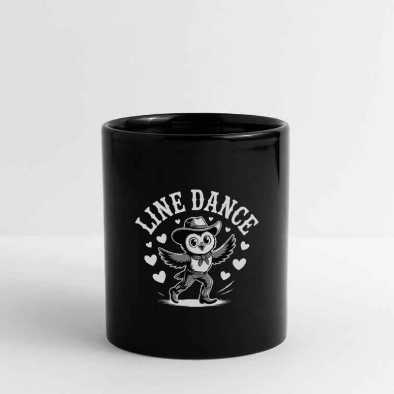 Line Dance Eule lustige Eule tanzt Linedance Tasse einfarbig