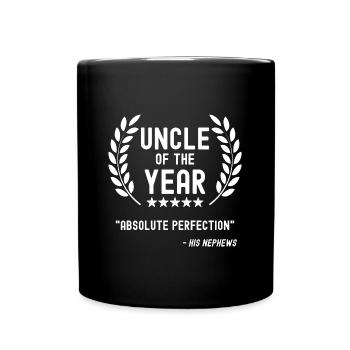Uncle of the Year Funny gift from nephews - Full Colour Mug - black - Front
