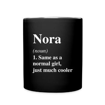 Nora Definition Cooler Name Spruch Geschenk - Tasse einfarbig - Schwarz - Vorne