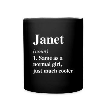 Janet Définition Cool Nom Dire Cadeau - Mug uni - noir - Devant