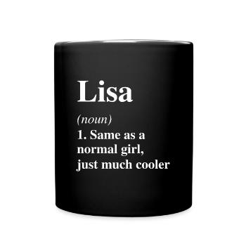 Lisa Definition Cooler Name Spruch Geschenk - Tasse einfarbig - Schwarz - Vorne