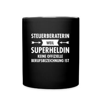 Steuerberaterin - Superheldin - Tasse einfarbig - Schwarz - Vorne