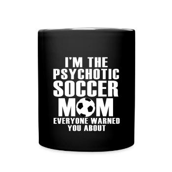 Fußball Mama - Fussball Mutter - Tasse einfarbig - Schwarz - Vorne