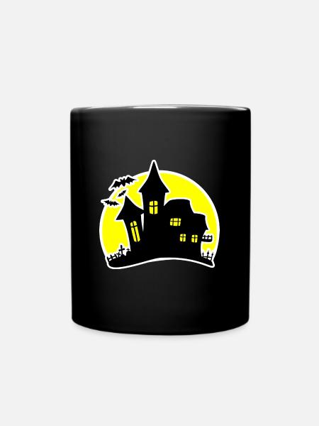 Halloween Haus Haunted House - Tasse einfarbig - Schwarz