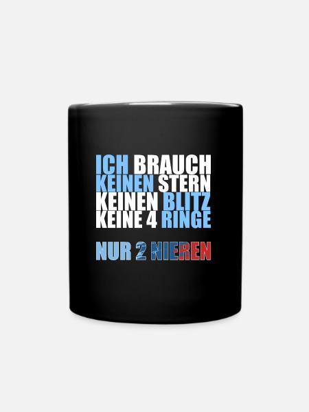 Bimmer Spruch Nieren Ringe Stern Geschenk - Tasse einfarbig - Schwarz