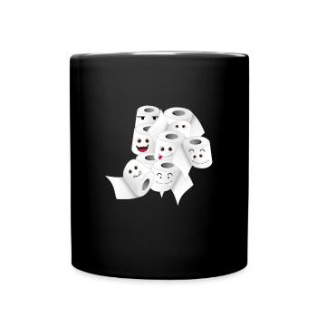 Papier toilette. Beaucoup. Virus. Gardez l'humour - Mug uni - noir - Devant