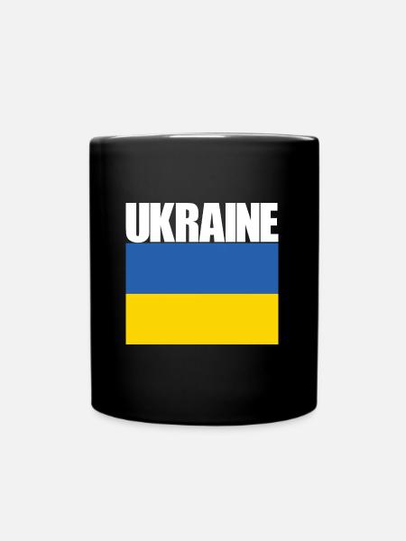 Ukraine and The Flag of Ukraine - Full Colour Mug - black