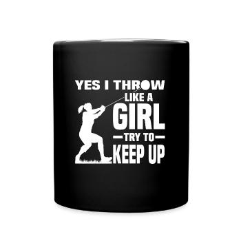 Hammerwerfen Geschenke | Sport Hammerwerfer Hobby - Tasse einfarbig - Schwarz - Vorne
