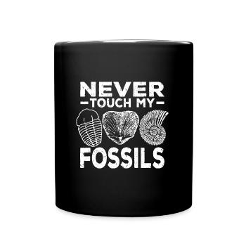 Fossils Collect Gifts | Fossil Collector Dinos - Full Colour Mug - black - Front
