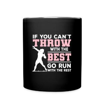 Kugelstoßen Frauen | Kugelstoßer Sport Geschenke - Tasse einfarbig - Schwarz - Vorne