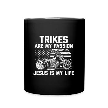 Trike Motorcycle | Triker Trikes Motorcycles Gift - Full Colour Mug - black - Front
