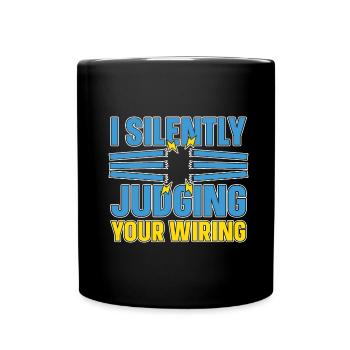 Electrician Electrical Engineer Electronics Technician - Full Colour Mug - black - Front