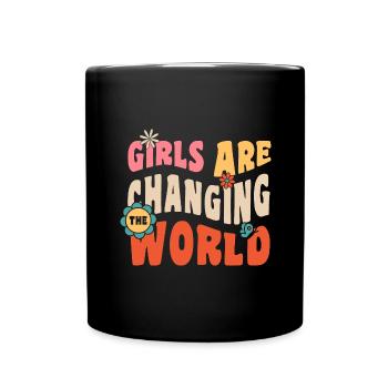 Girls are changing the world Women Girls Power - Full Colour Mug - black - Front