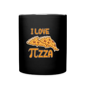 Math I Love Pizza Pi - Tasse einfarbig - Schwarz - Vorne