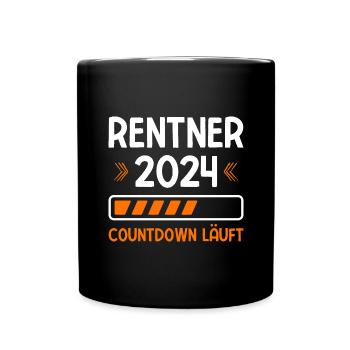Rentner 2024 Countdown Läuft Rente 2024 - Tasse einfarbig - Schwarz - Vorne