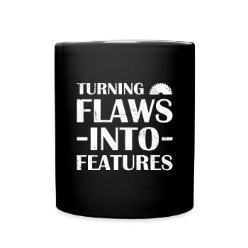 Carpenter Turning Flaws Into Features Woodworking - Tasse einfarbig - Schwarz - Vorne