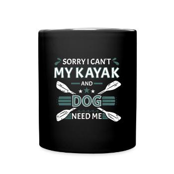 Mon kayak et mon chien n’ont pas besoin de moi Kayak en eau vive - Mug uni - noir - Devant
