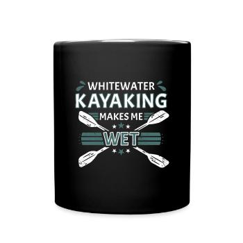 Le kayak en eau vive me rend humide - Mug uni - noir - Devant