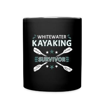 Whitewater Kayaking Survivor - Full Colour Mug - black - Front