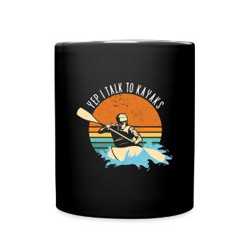 Yep I Talk To Kayaks Whitewater Kayaking - Full Colour Mug - black - Front