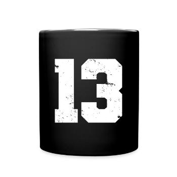 Cool Number 13 - 13 Years Old 13th Birthday Gift - Full Colour Mug - black - Front