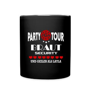 Jga Braut Security Party Brautpaar Sicherheit - Tasse einfarbig - Schwarz - Vorne