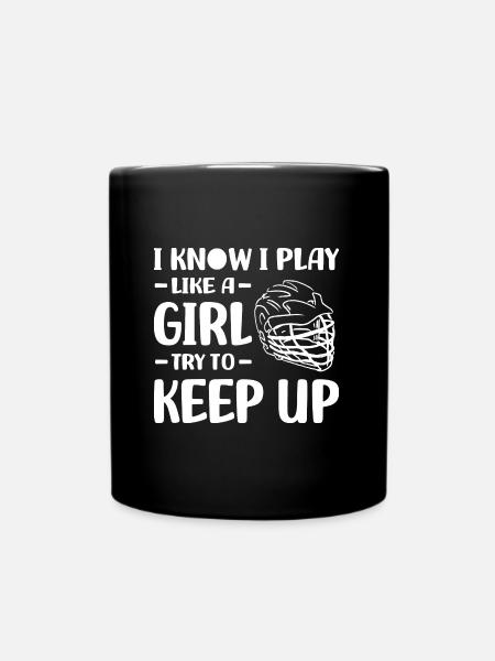 Lacrosse players - Full Colour Mug - black