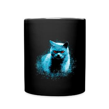 Cat,Blue Cat, Cemetery of Cuddly Animals - Full Colour Mug - black - Front