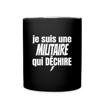 militaire qui déchire - Mug uni - noir - Devant