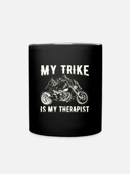 Trike Fahren | Motorrad Dreirad Hobby Geschenkidee - Tasse einfarbig - Schwarz