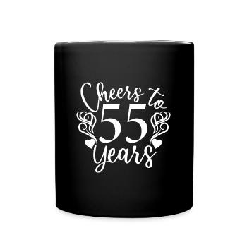 Cheers To 55 Years 55th Birthday Anniversary - Full Colour Mug - black - Front