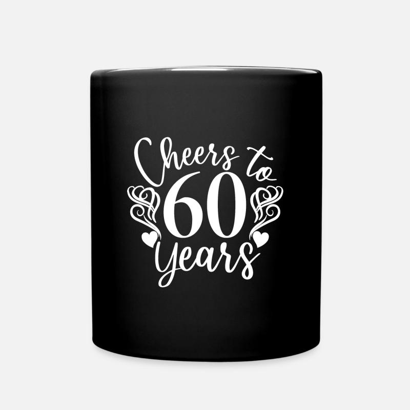 Prost auf 60 Jahre 60. Geburtstag - Tasse einfarbig - Schwarz