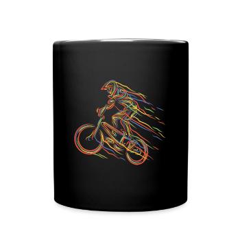 BMX Colorful Paint Graphic Biker Freestyle Racing - Mug uni - noir - Devant
