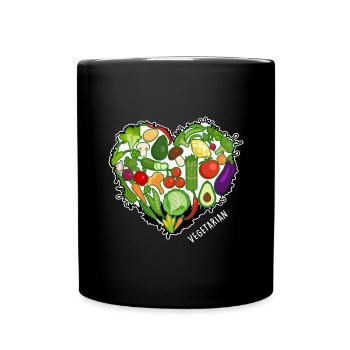 vegetarian organic vegetarian veganlife meatless - Full Colour Mug - black - Front
