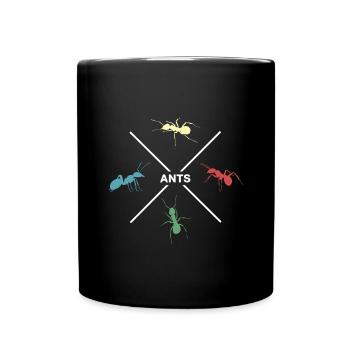 Ant my ant colony "retro-ant" - Full Colour Mug - black - Front