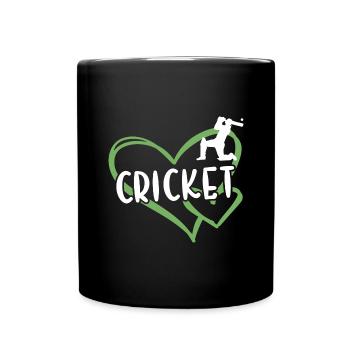 Sport Heart Cricket - Tasse einfarbig - Schwarz - Vorne
