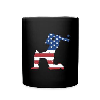 Sport Us Flag Cricket - Full Colour Mug - black - Front
