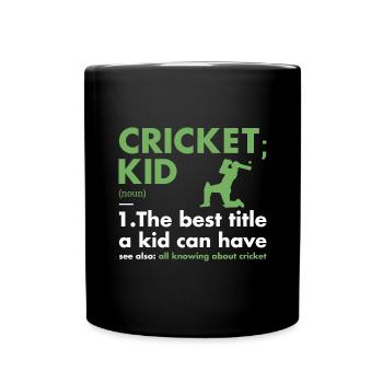 Sport Kid Definition Cricket - Full Colour Mug - black - Front