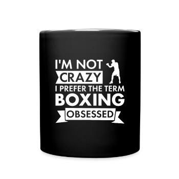 Sport Je ne suis pas fou de boxe - Mug uni - noir - Devant
