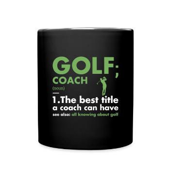 Sport Coach Definition Golf - Tasse einfarbig - Schwarz - Vorne