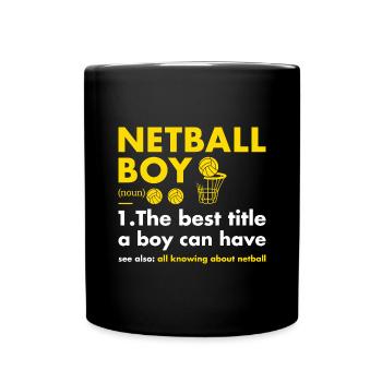 Sport Boy Definition Netball - Tasse einfarbig - Schwarz - Vorne